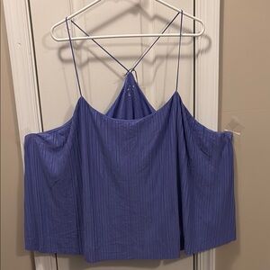 A new day Elegant purple Women's Top floaty racer back thin straps size 3X